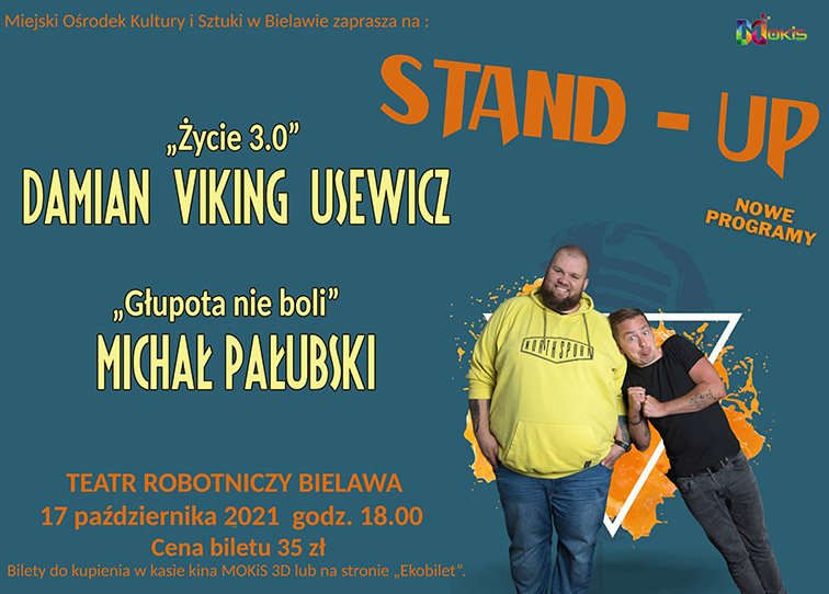 Plakat stand-upu M. Pałubskiego i D. Usewicza - miniaturka