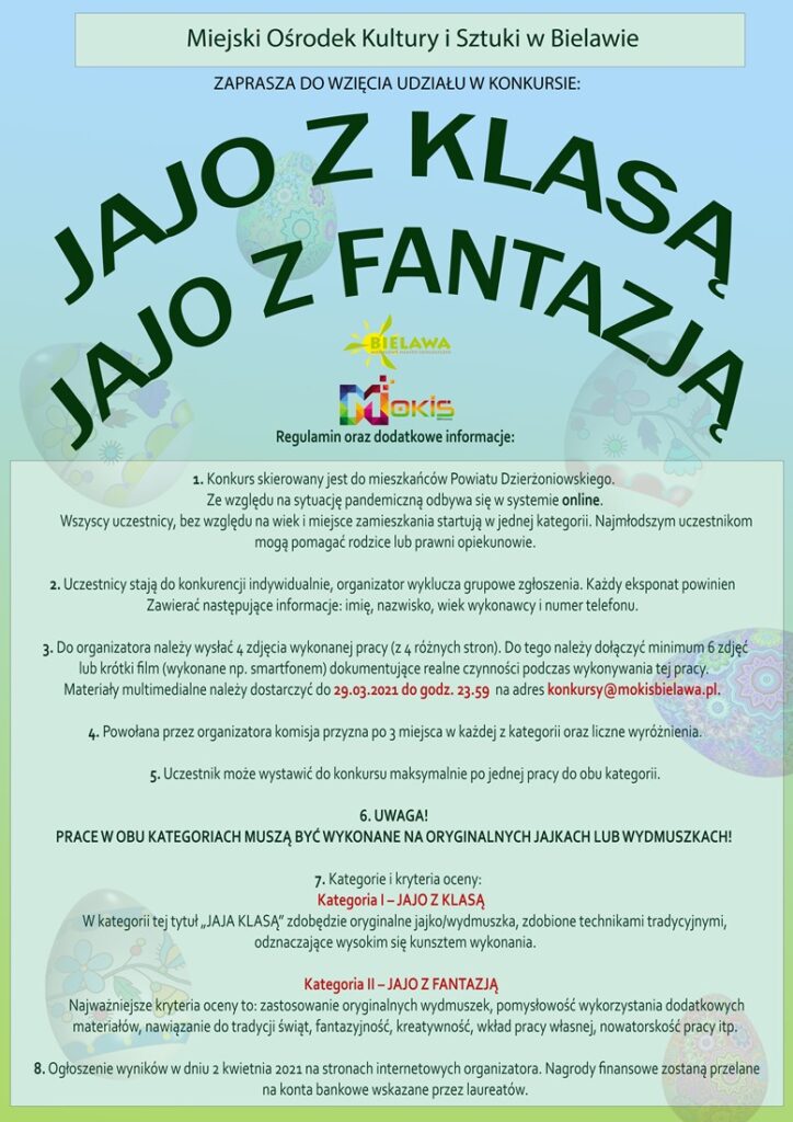 Plakat konkursu JAJO Z KLASĄ/JAJO Z FANTAZJĄ