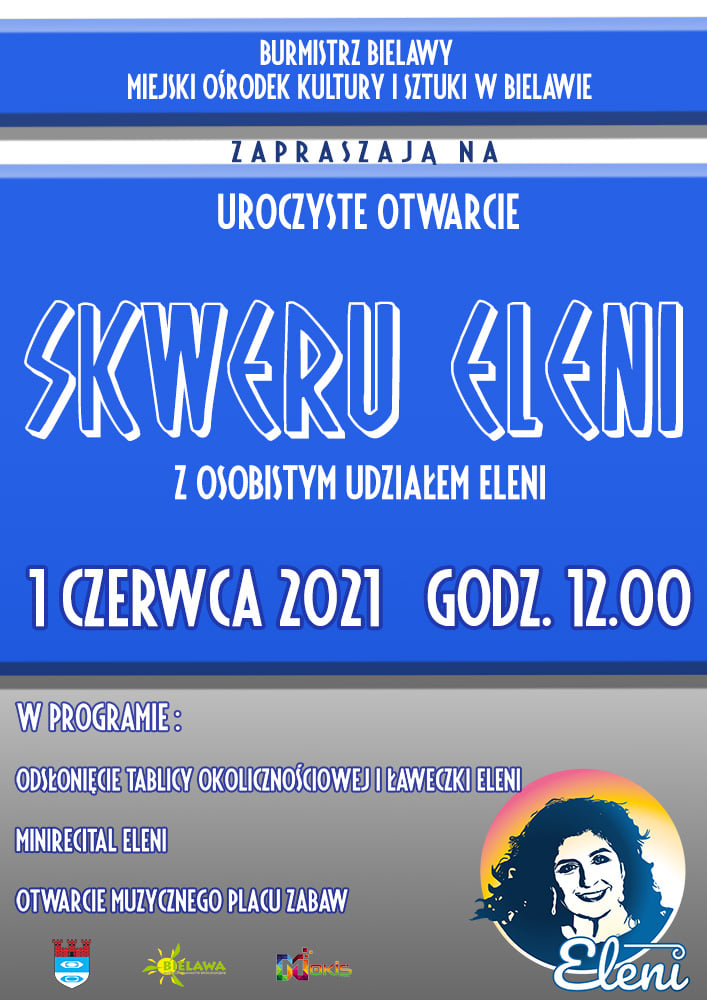 Plakat informacyjny - otwarcie SKWERU ELENI