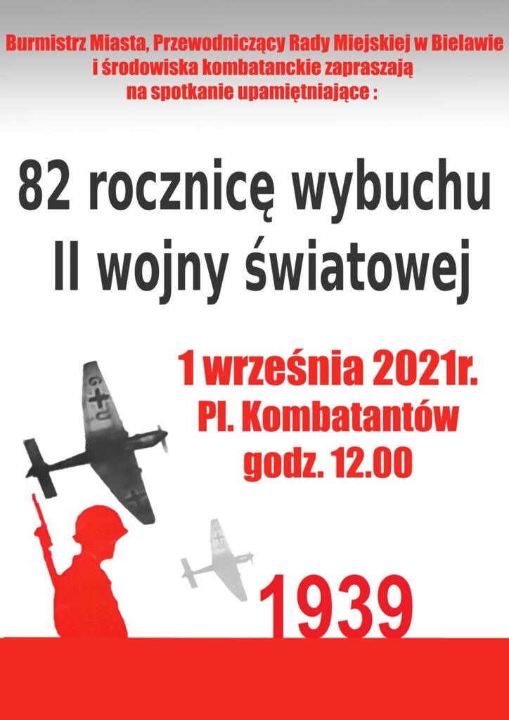 Plakat obchodów rocznicy wybuchu II wojny światowej