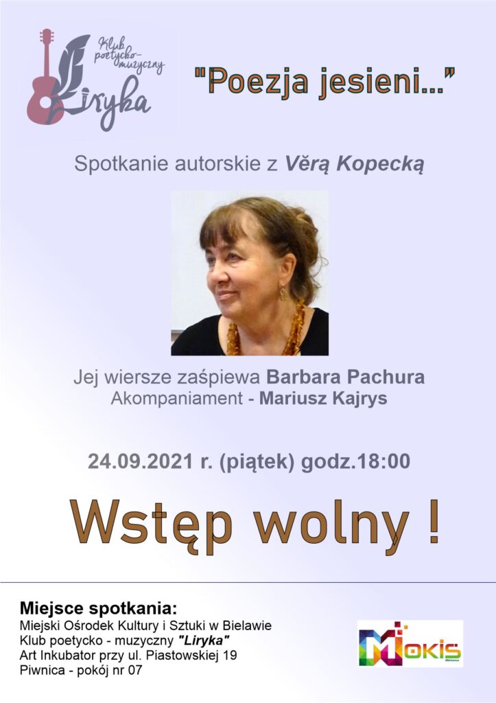 Plakat spotkania z Věrą Kopecką