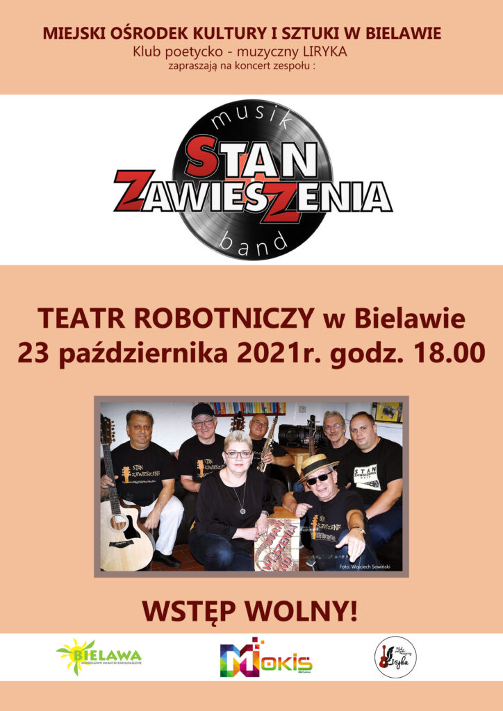 Plakat koncertu zespołu STAN ZAWIESZENIA