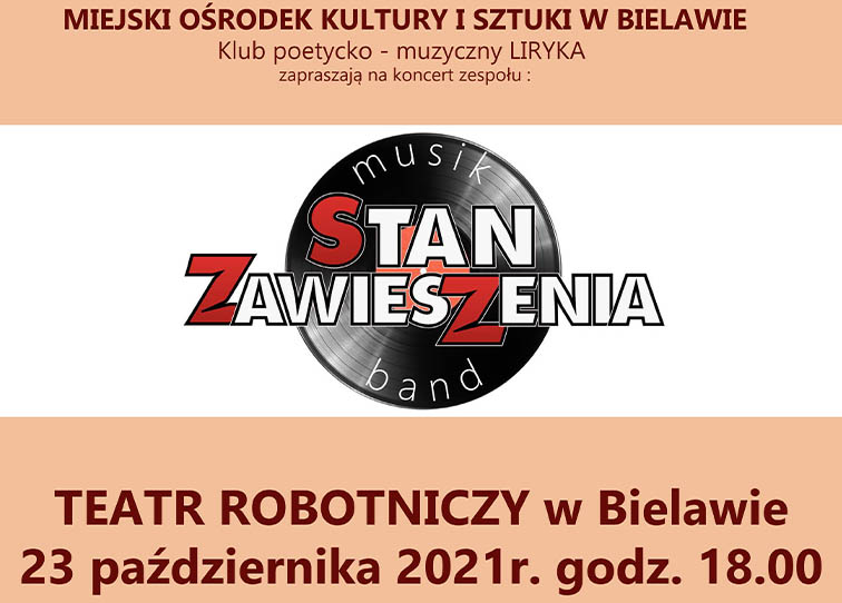 Plakat koncertu zespołu STAN ZAWIESZENIA - miniaturka