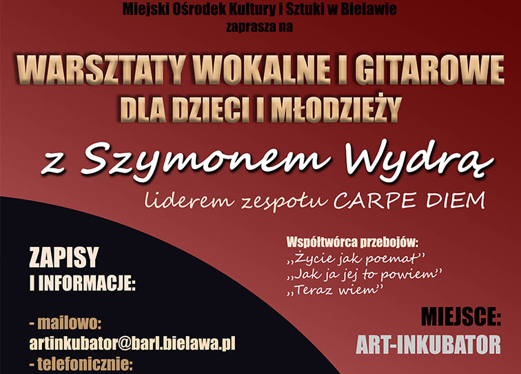 Plakat warsztatów z Szymonem Wydrą - miniaturka