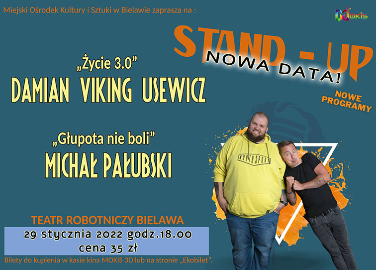 Plakat stand-upu M. Pałubskiego i D. Usewicza - miniaturka