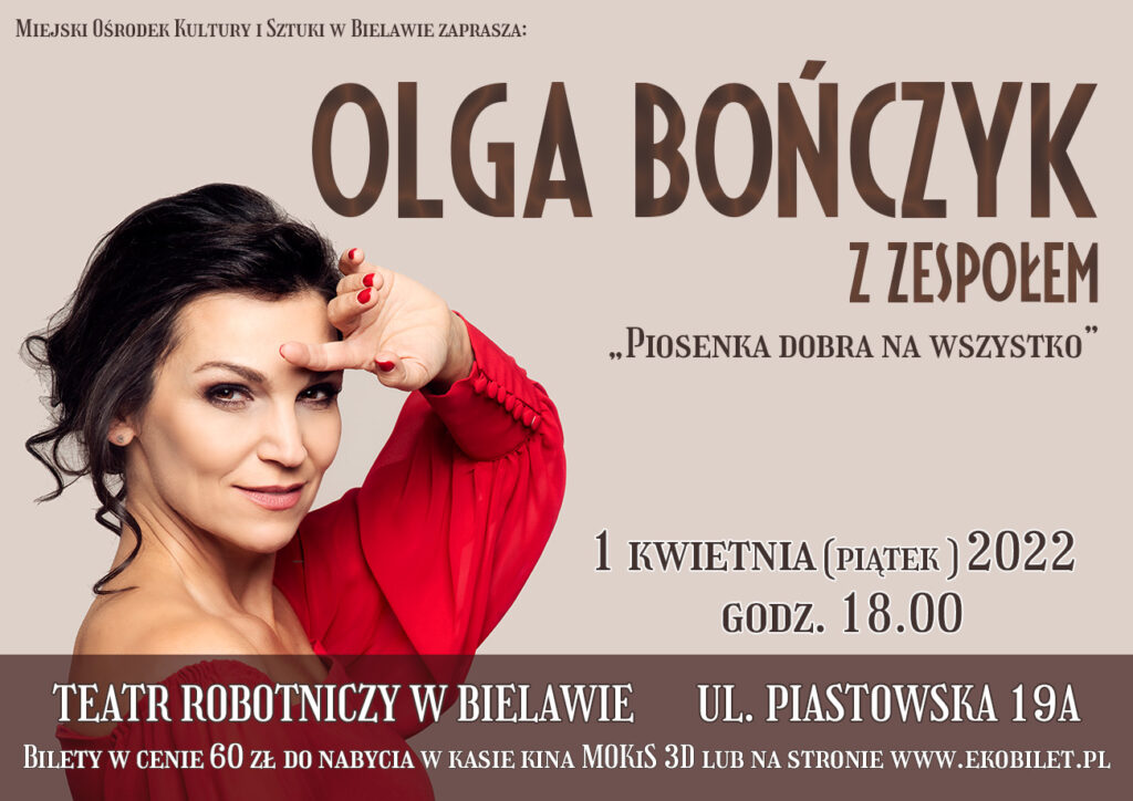 Plakat koncertu Olgi Bończyk