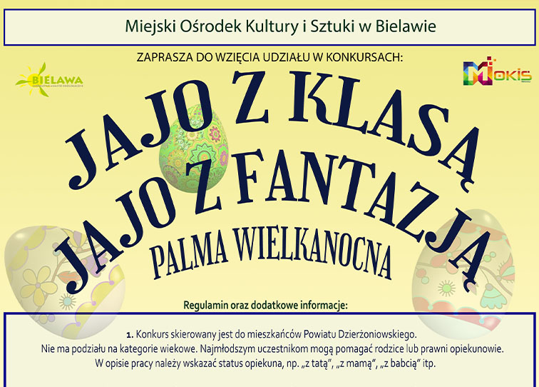 Plakat konkursu JAJO Z KLASĄ/JAJO Z FANTAZJĄ oraz PALMA WIELKANOCNA - miniaturka