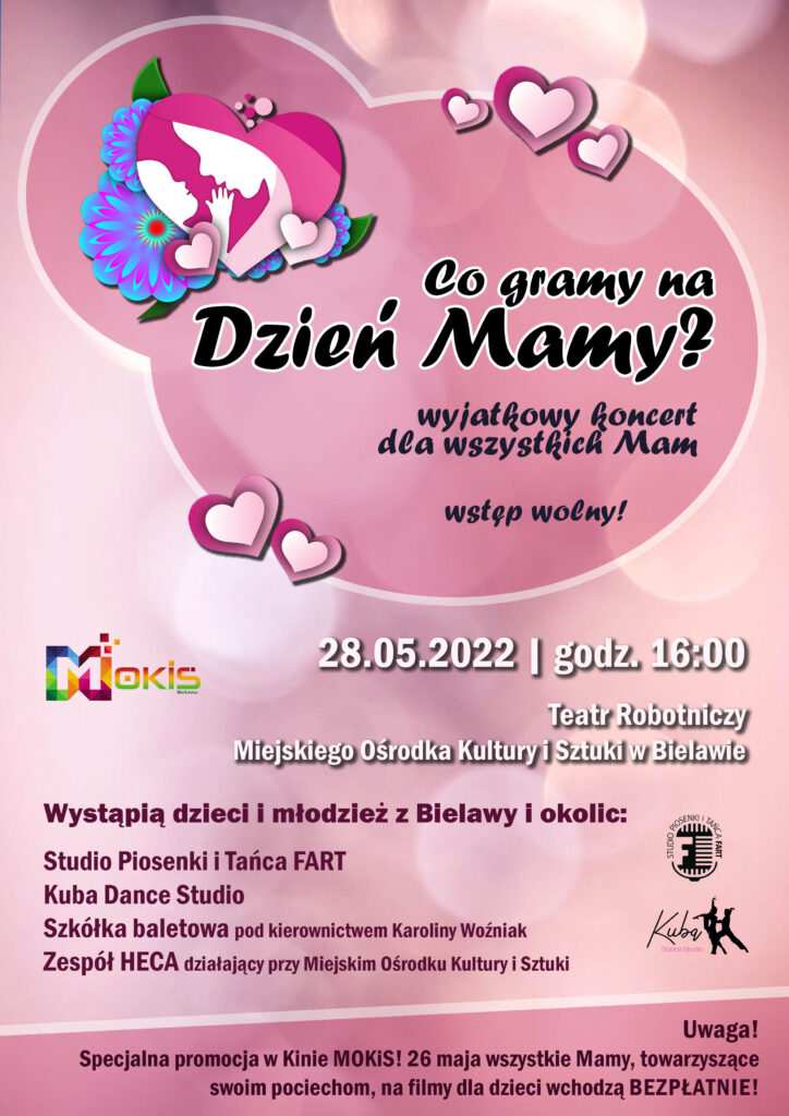 Plakat koncertu z okazji Dnia Matki