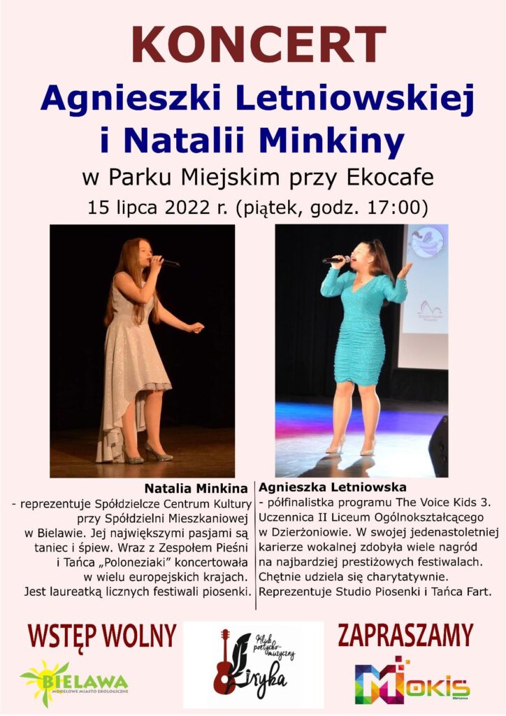 Plakat koncertu Agnieszki Letniowskiej i Natalii Minkiny