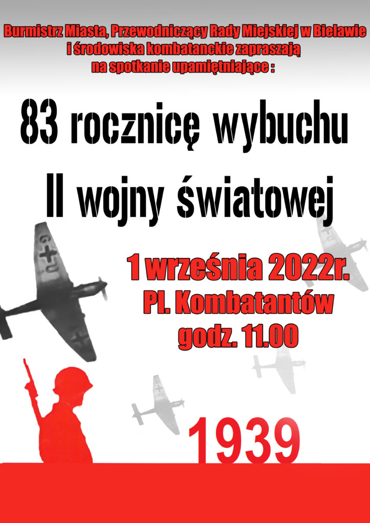 Plakat obchodów rocznicy wybuchu II wojny światowej