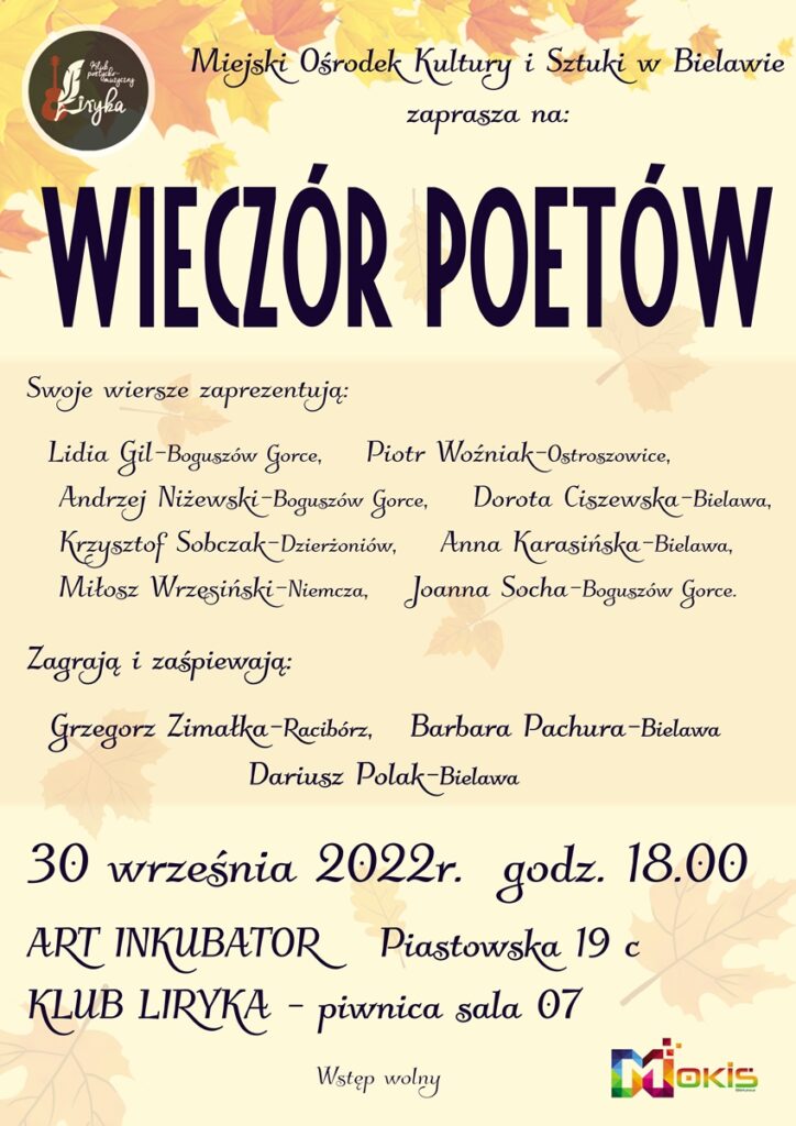 Plakat wieczoru poetów