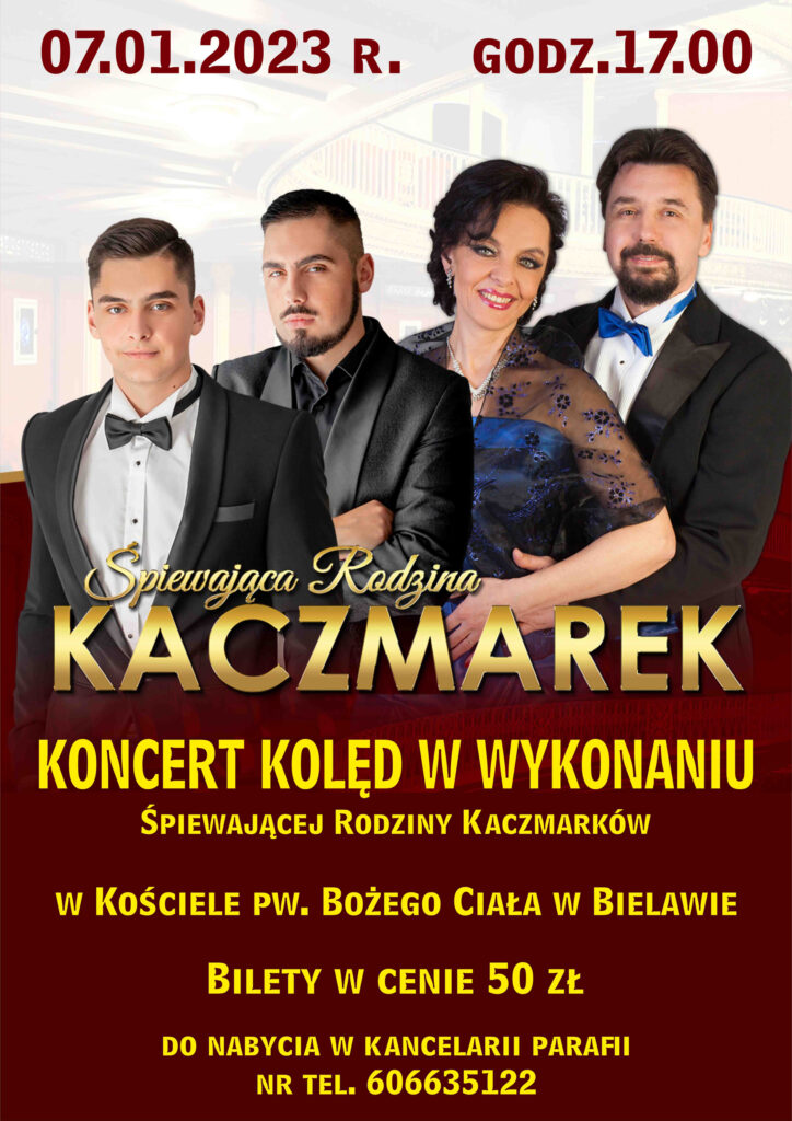 Plakat koncertu Śpiewającej Rodziny Kaczmarków