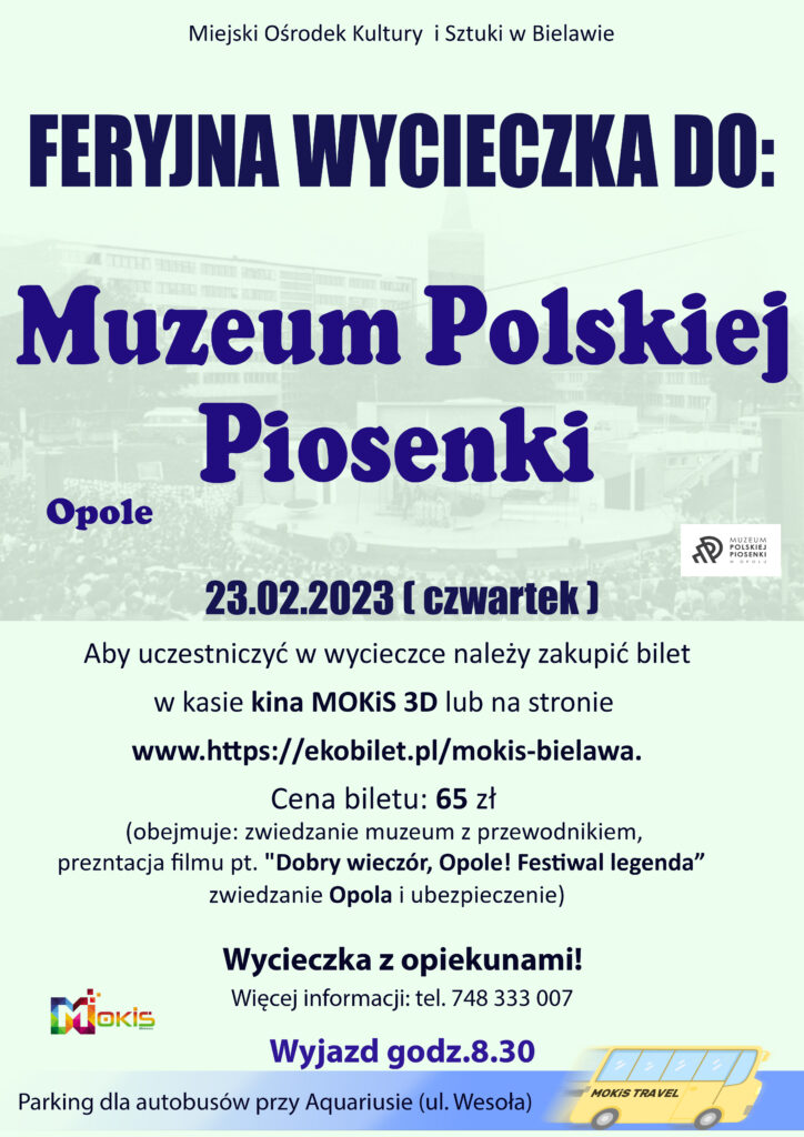 Plakat wycieczki do Muzeum Piosenki Polskiej