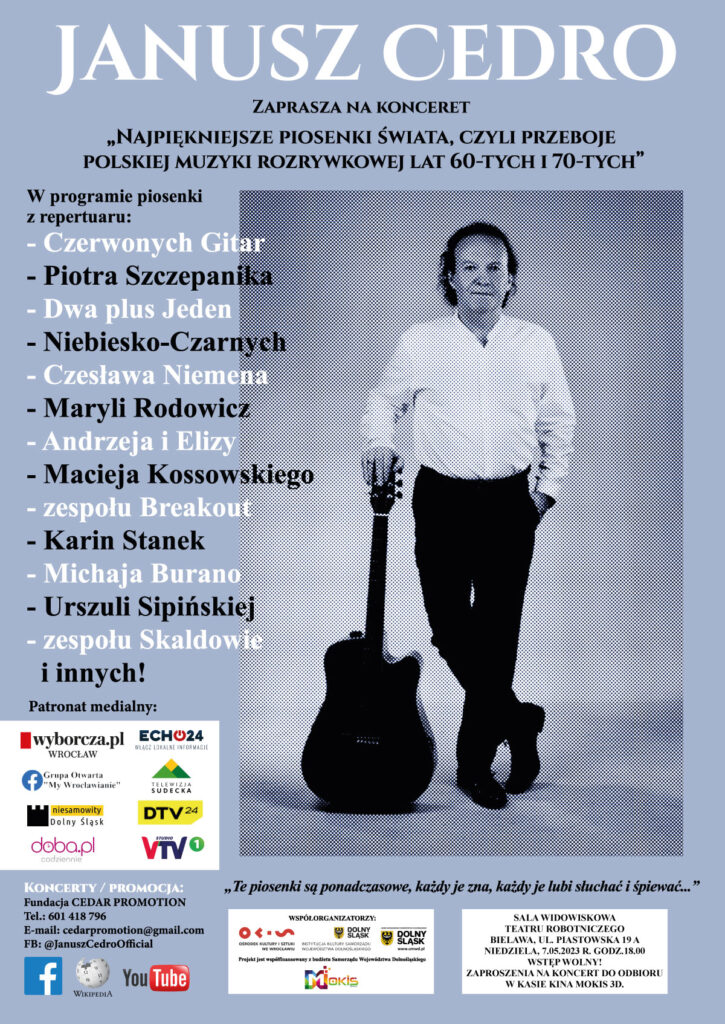 Plakat koncertu Janusza Cedro
