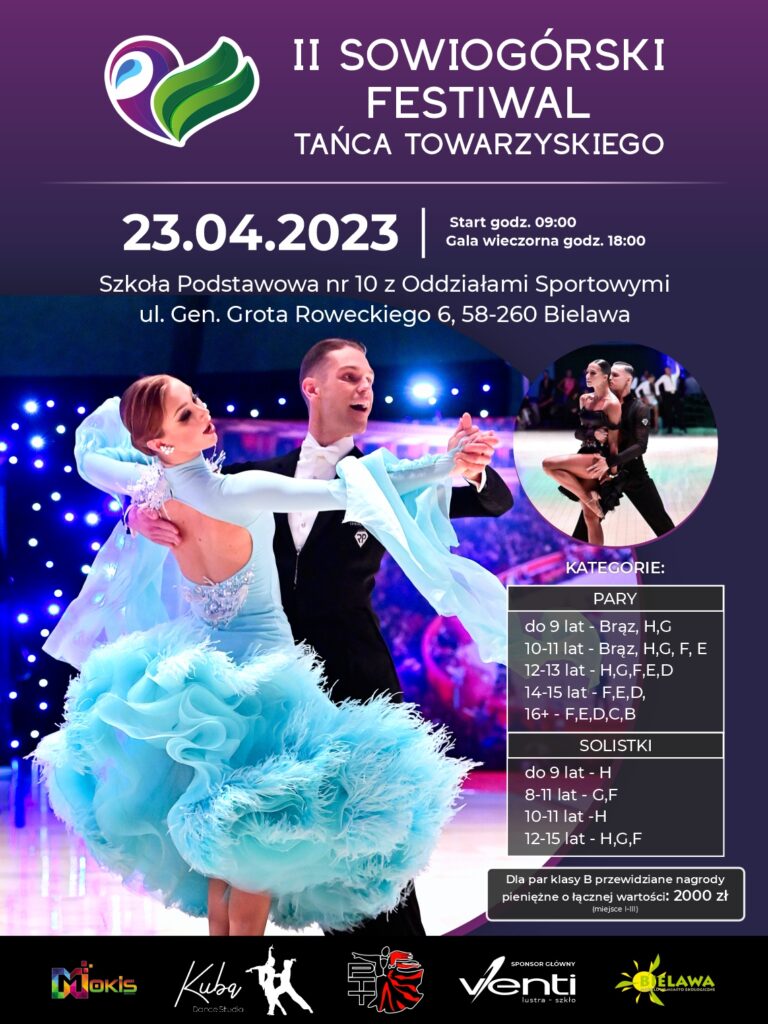 Plakat II Sowiogórskiego Festiwalu Tańca Towarzyskiego