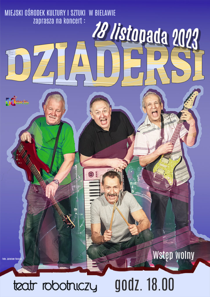 Plakat koncertu zespołu Dziadersi