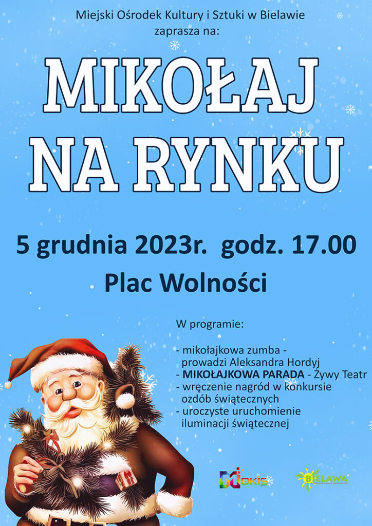 Plakat wydarzenia "Mikołaj na Rynku"