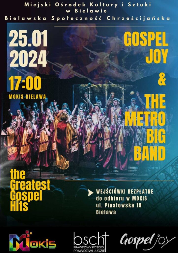 Plakat koncertu Gospel Joy & The Metro Big Band