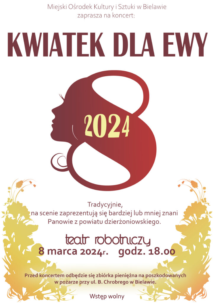 Plakat koncertu “Kwiatek dla Ewy” 2024