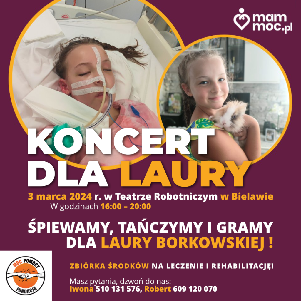 Plakat koncertu charytatywnego dla Laury