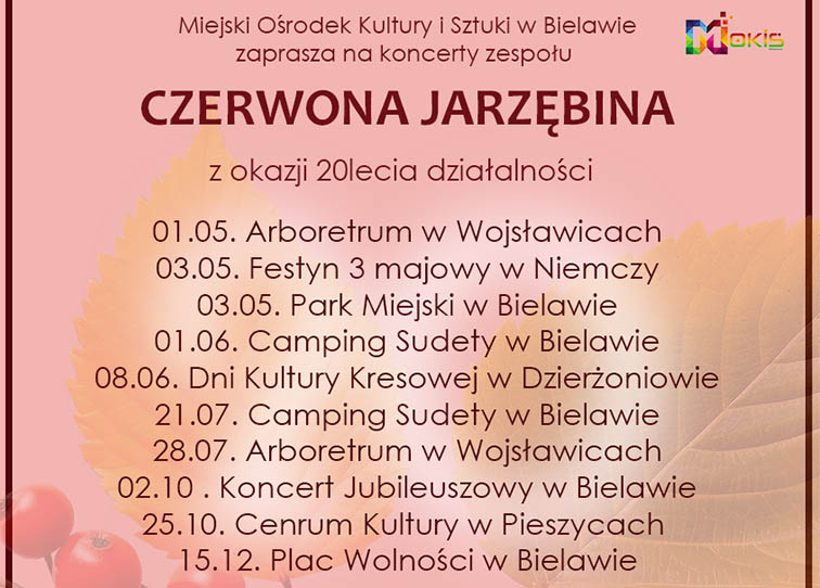 Plakat trasy koncertowej Czerwonej Jarzębiny 2024 - miniaturka