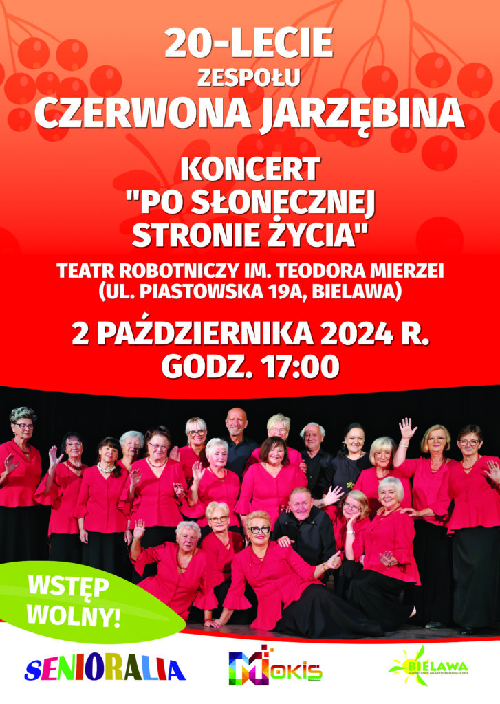 Plakat koncertu jubileuszowego Czerwonej Jarzębiny 2024