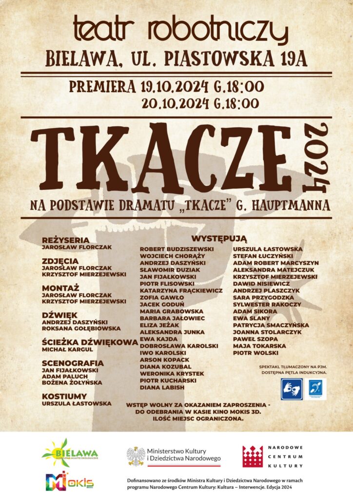 Plakat spektaklu "Tkacze 2024"