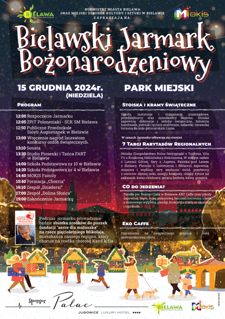 Plakat Bielawskiego Jarmarku Bożonarodzeniowego 2024