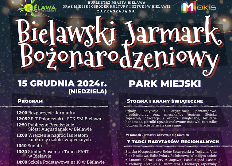 Plakat Bielawskiego Jarmarku Bożonarodzeniowego 2024 - miniaturka