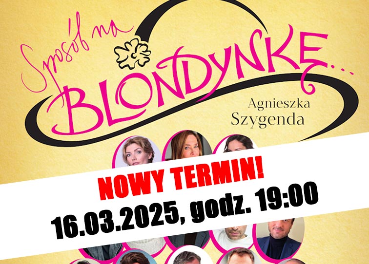 Plakat spektaklu z informacją o zmianie terminu wydarzenia - miniaturka