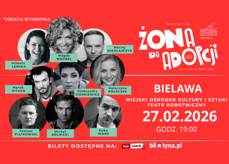 Plakat spektaklu "Żona do adopcji" 2025 - miniaturka